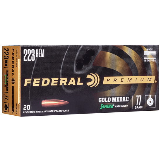 FED GOLD MEDAL 223REM 77GR SIE MK BTHP 20/10 - Ammunition